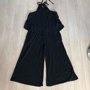 New York & Company Black Strappy Jumpsuit